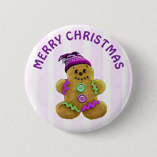 Merry Kerstman Ronde Button 5,7 Cm