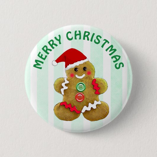 Merry Kerstman Ronde Button 5,7 Cm (Voorkant)