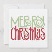 Merry kerstmargarita groene viering uitnodiging (Achterkant)