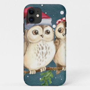 Merry-Kerstmas Owls iPhone 11 Hoesje