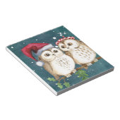 Merry-Kerstmas Owls Notitieblok (Schuin)