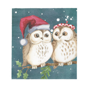 Merry-Kerstmas Owls Notitieblok