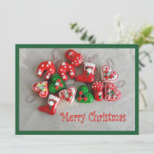 Merry kerstmas wenskaart feestdagenkaart (Staand voorkant)