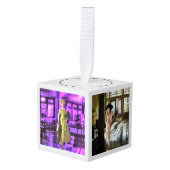 Merry Kerstmatisse Kubus Ornament (Voorkant hoekig)