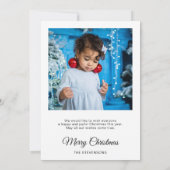 Merry Kerstmis 2 foto's elegant script Feestdagenkaart (Achterkant)