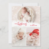 Merry Kerstmis 3 Foto Collage Feestdagenkaart (Voorkant)