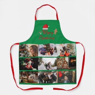 Merry Kerstmis Aangepast 9 Foto Collage Holiday Ap Schort