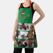 Merry Kerstmis Aangepast 9 Foto Collage Holiday Ap Schort (Insitu)