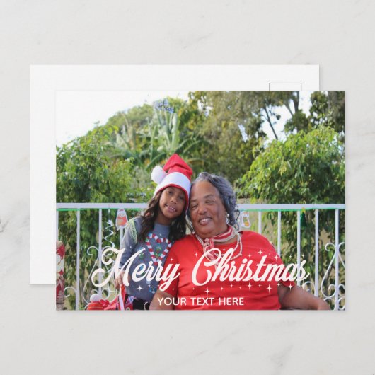 Merry Kerstmis, aangepast Briefkaart (Voorkant / Achterkant)
