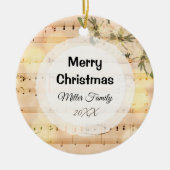 Merry Kerstmis - Aangepaste muziekbladen Keramisch Ornament (Voorkant)