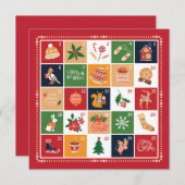 Merry Kerstmis Advent Calendar Poinsettia Red (Voorkant / Achterkant)