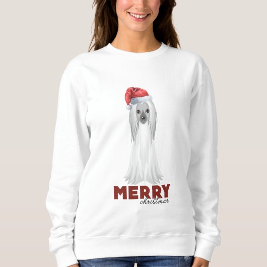 Merry Kerstmis Afghanischer Windhund Dog Trui (Voorkant)