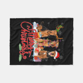 Merry Kerstmis Airedale Terrier Santa Reindeer Li Fleece Deken (Voorkant (Horizontaal))