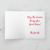 Merry Kerstmis Beer Skiing Mountain Kaart (Binnen)