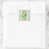 Merry Kerstmis Bells  Lace Square Sticker (Tas)