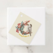 Merry Kerstmis Bird Wreath Bedankjes Labels (In situ)