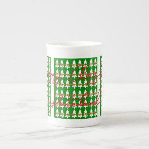 Merry Kerstmis Bone China Mok Green