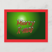 Merry Kerstmis Briefkaart Green (Voorkant)