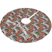 Merry Kerstmis Bunny Rabbit Floral Tree Skirt Kerstboom Rok (Gekanteld)