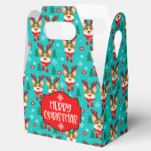 Merry Kerstmis Corgi Dog Favor Box Bedankdoosjes (Geopend)