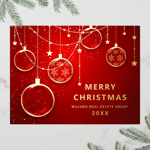 Merry Kerstmis Corporate Greeting Gold Folie Feestdagen Briefkaart