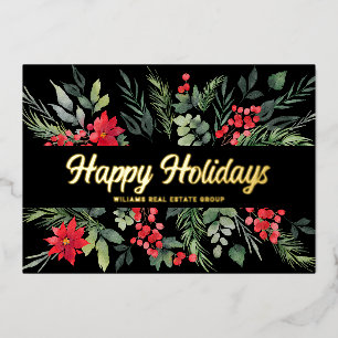 Merry Kerstmis Corporate Greeting Gold Folie Feestdagenkaart