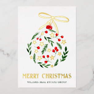 Merry Kerstmis Corporate Greeting Gold Folie Feestdagenkaart