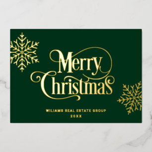 Merry Kerstmis Corporate Greeting Gold Folie Feestdagenkaart