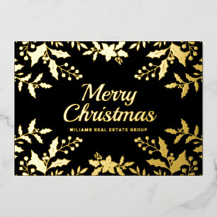 Merry Kerstmis Corporate Greeting Gold Folie Feestdagenkaart