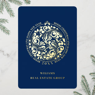 Merry Kerstmis Corporate Greeting Gold Folie Feestdagenkaart