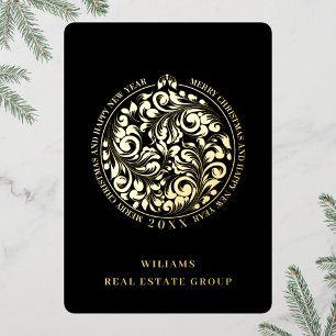 Merry Kerstmis Corporate Greeting Gold Folie Feestdagenkaart