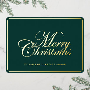 Merry Kerstmis Corporate Greeting Gold Folie Feestdagenkaart