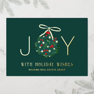 Merry Kerstmis Corporate Greeting Gold Folie Feestdagenkaart