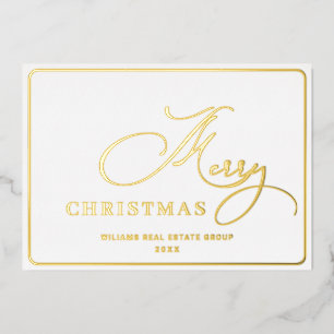 Merry Kerstmis Corporate Greeting Gold Folie Feestdagenkaart