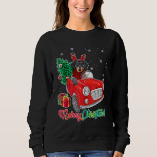 Merry Kerstmis Dachshund Dog Red Truck - boom Trui