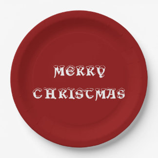 Merry Kerstmis Dark Red Papieren Bordje