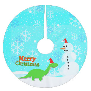 Merry Kerstmis Dinosaur en Snowman Kerstboom Rok