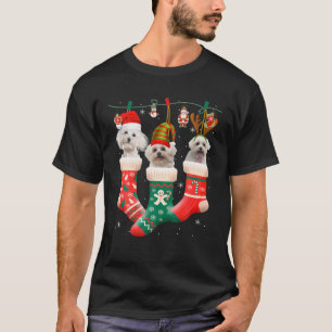 Merry Kerstmis Dog Paws Lights Buffalo Play T-shirt