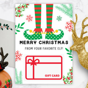 Merry Kerstmis Elf Gift Card Holder Kaart