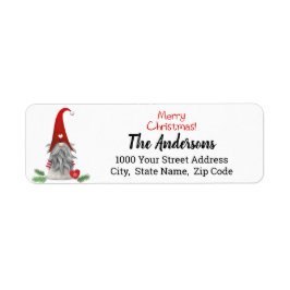 Merry Kerstmis Elf Gnome Return Label