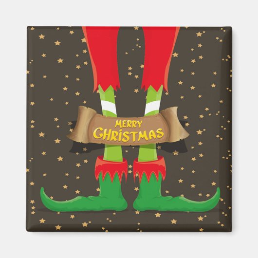 Merry Kerstmis Elf Legs Magneet (Voorkant)