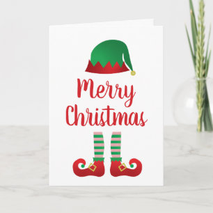 Merry Kerstmis Elf Outfit Red Green Kaart