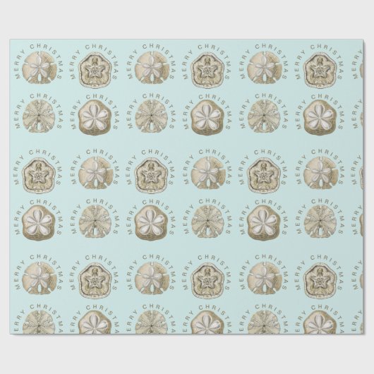 Merry Kerstmis en Dollar Turquoise Pattern Cadeaupapier (Vlak)