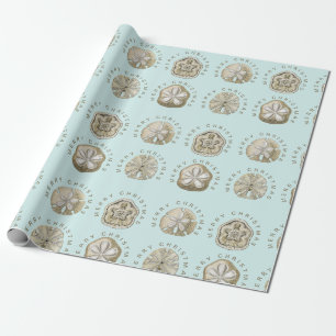 Merry Kerstmis en Dollar Turquoise Pattern Cadeaupapier