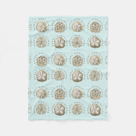 Merry Kerstmis en Dollar Turquoise Pattern Fleece Deken (Voorkant)
