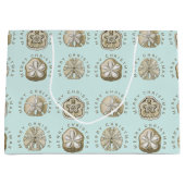 Merry Kerstmis en Dollar Turquoise Pattern Groot Cadeauzakje (Voorkant)