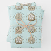 Merry Kerstmis en Dollar Turquoise Pattern Inpakpapier Vel (In situ)