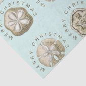 Merry Kerstmis en Dollar Turquoise Pattern Tissuepapier (Detail)