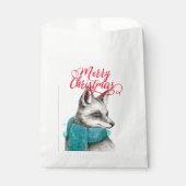 Merry Kerstmis Fox Drawing Bedankzakje (Voorkant)
