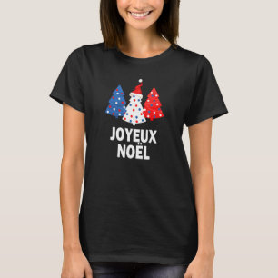 Merry Kerstmis Franse boom France Lovers Flag Joy T-shirt